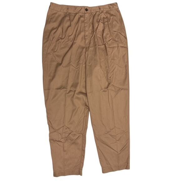 a.n.a. size 18 Pants Light Brown Maple Taffy Pleated Highest-Rise Tapered Leg - Picture 1 of 5